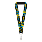 Lanyard - 1.0" - BATMAN Poses and Logo Collage Black/Blue/Yellow Lanyards DC Comics