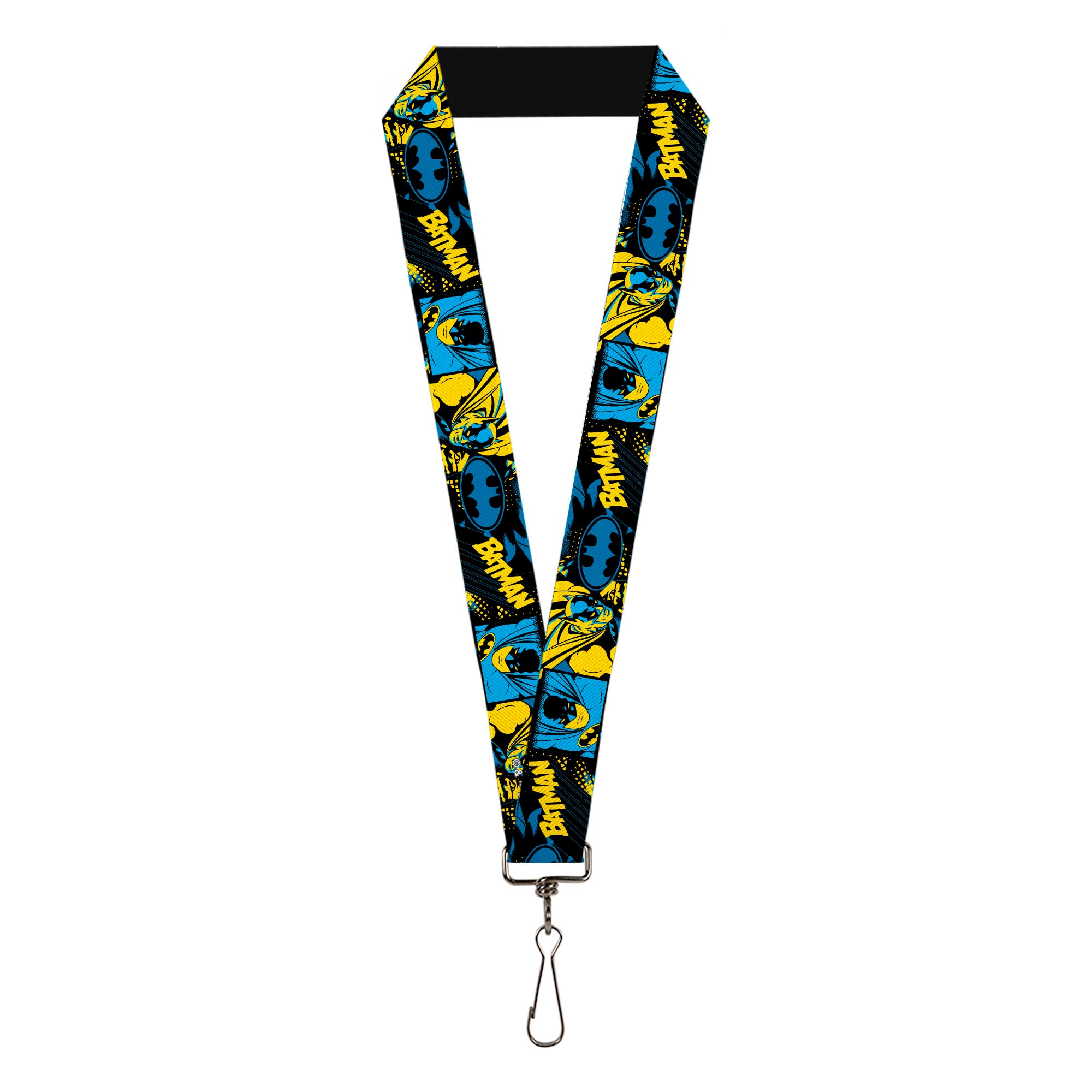 Lanyard - 1.0" - BATMAN Poses and Logo Collage Black/Blue/Yellow Lanyards DC Comics