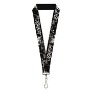 Lanyard - 1.0" - THE JOKER Smiling Eyes Sketch Close-Up Black/White Lanyards DC Comics