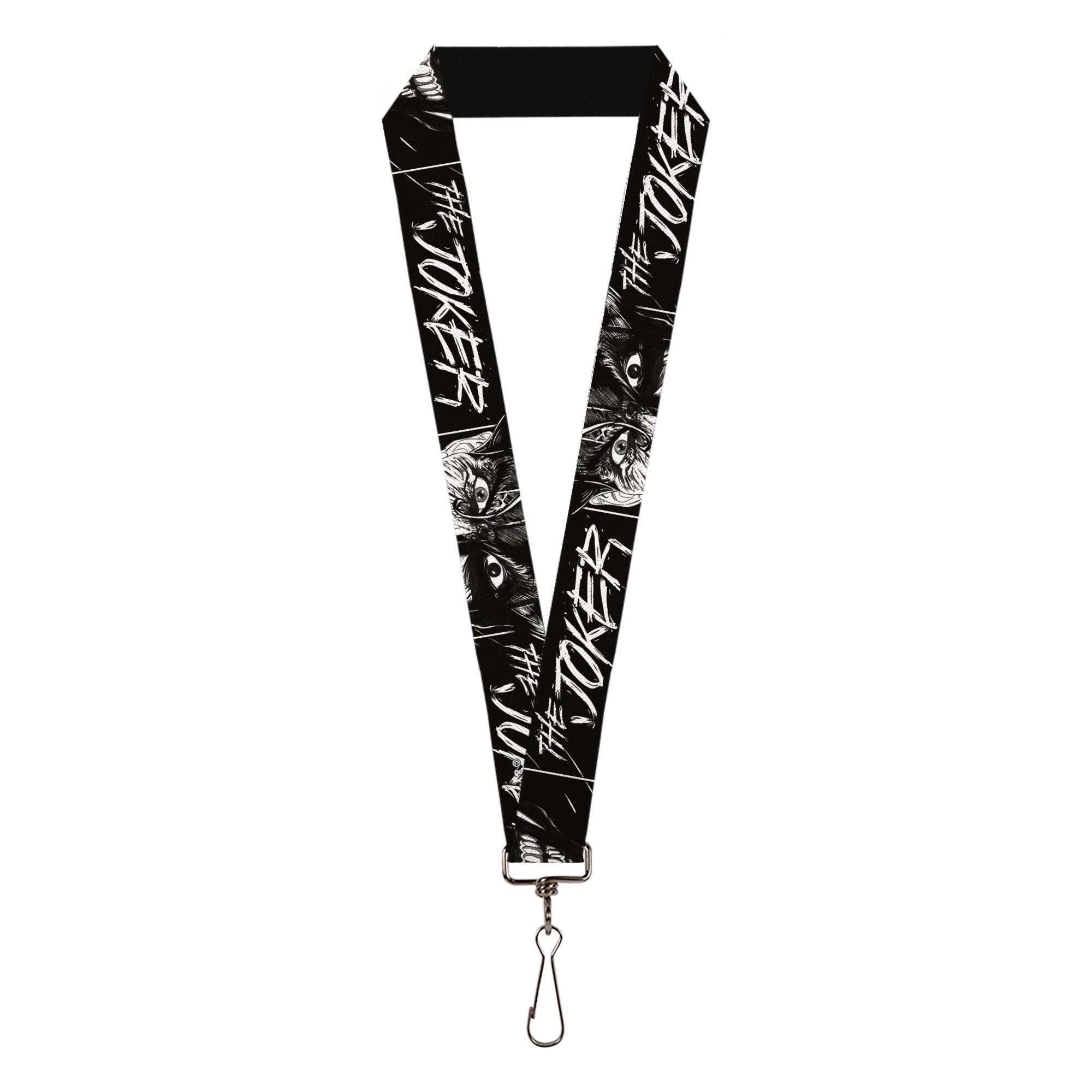 Lanyard - 1.0" - THE JOKER Smiling Eyes Sketch Close-Up Black/White Lanyards DC Comics