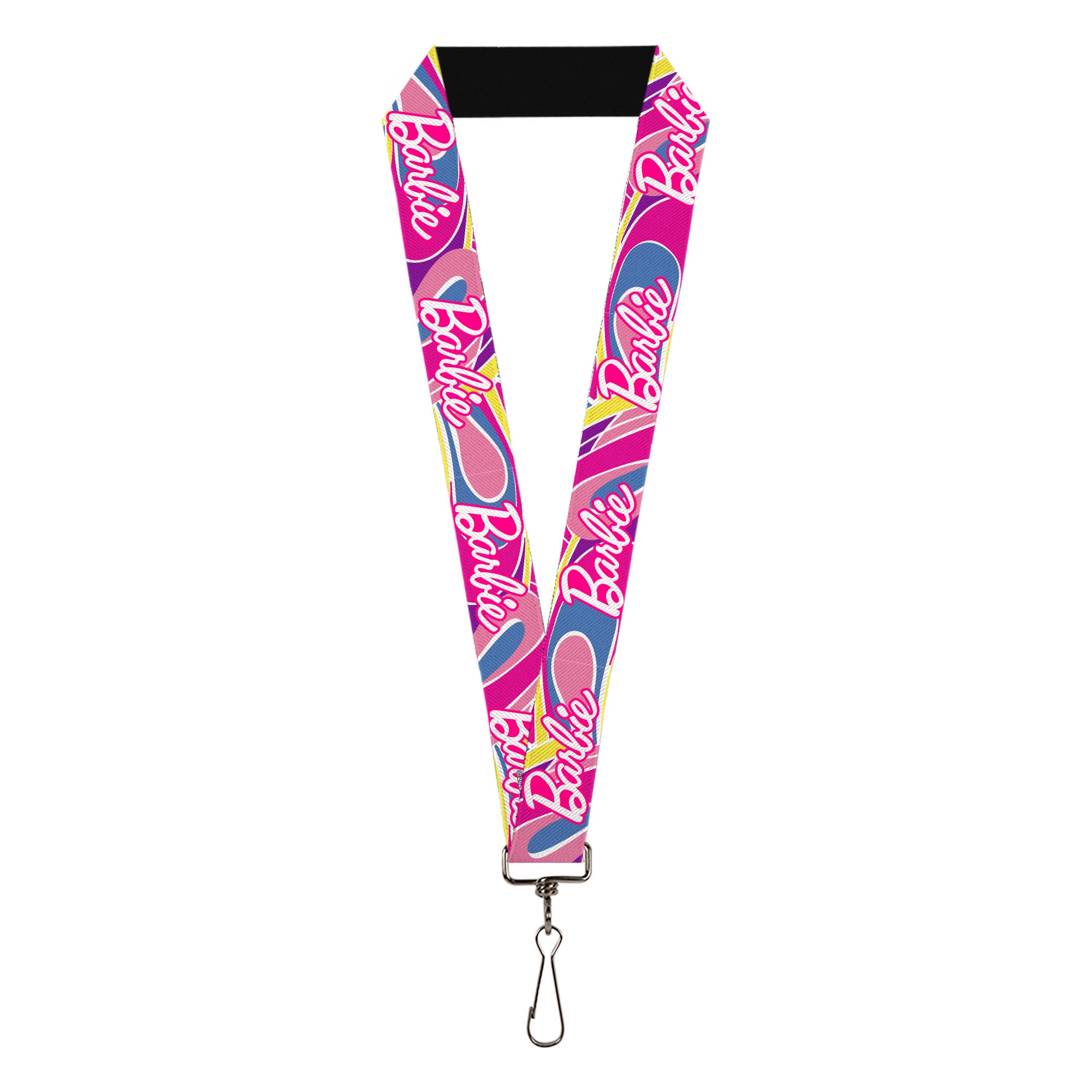 Lanyard - 1.0" - BARBIE Script Signature Logo Abstract Multi Color/White Lanyards Barbie