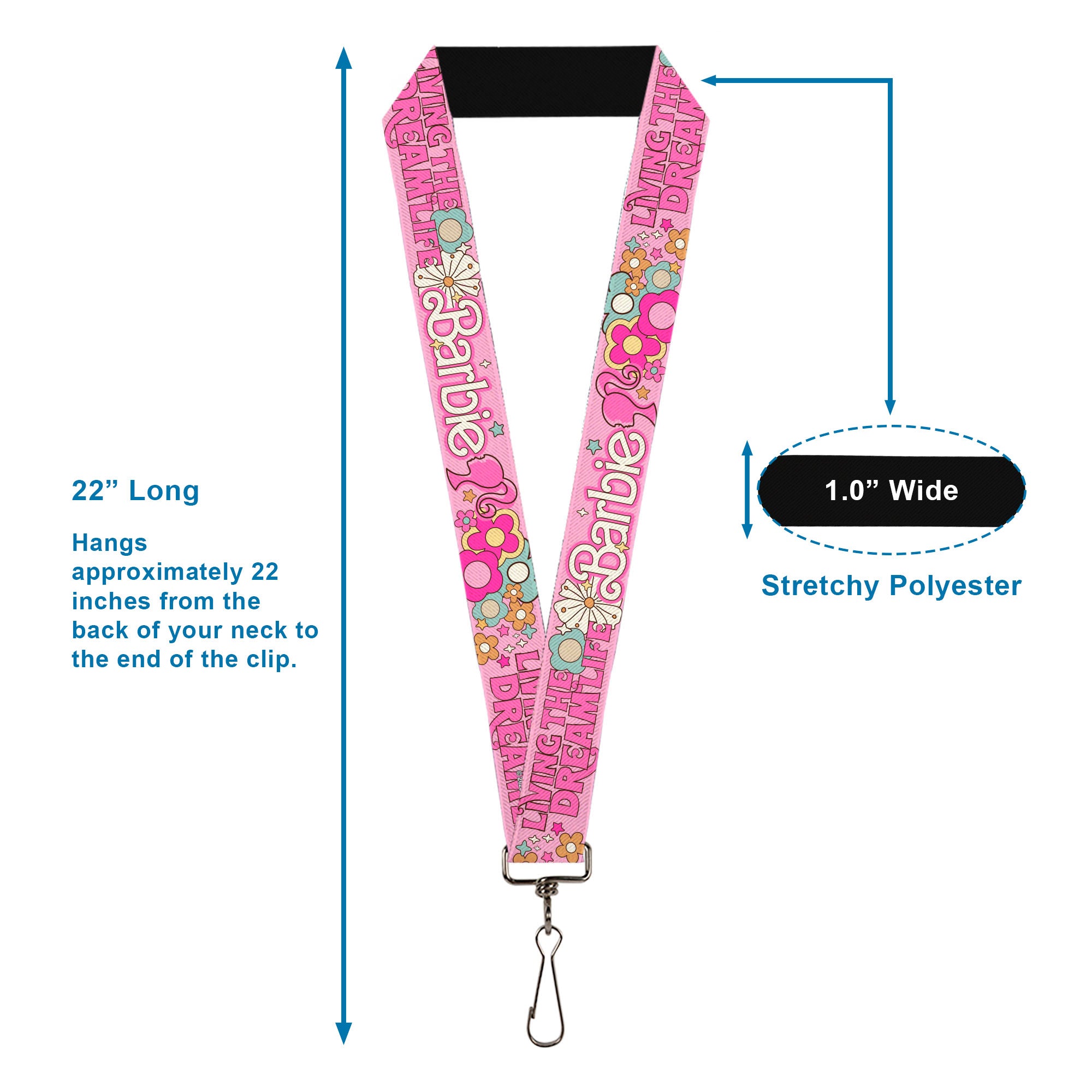 Lanyard - 1.0" - BARBIE LIVING THE DREAM LIFE Icons Collage Pinks Lanyards Barbie