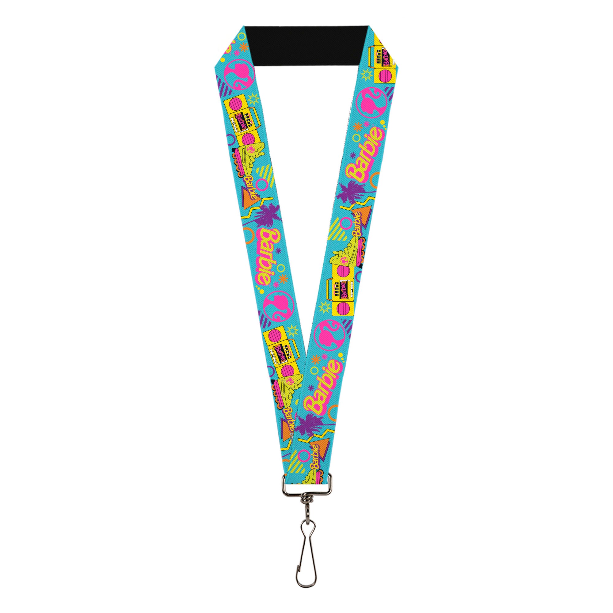 Lanyard - 1.0" - BARBIE Eighties Icons Bright Blue/Multi Color Lanyards Barbie