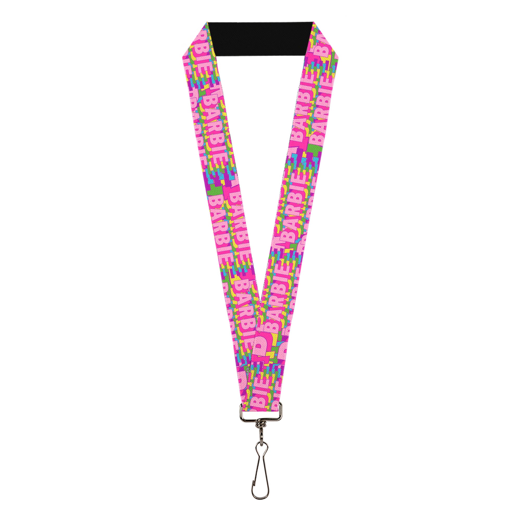 Lanyard - 1.0" - BARBIE Bold Text Stacked Pink/Multi Color Lanyards Barbie