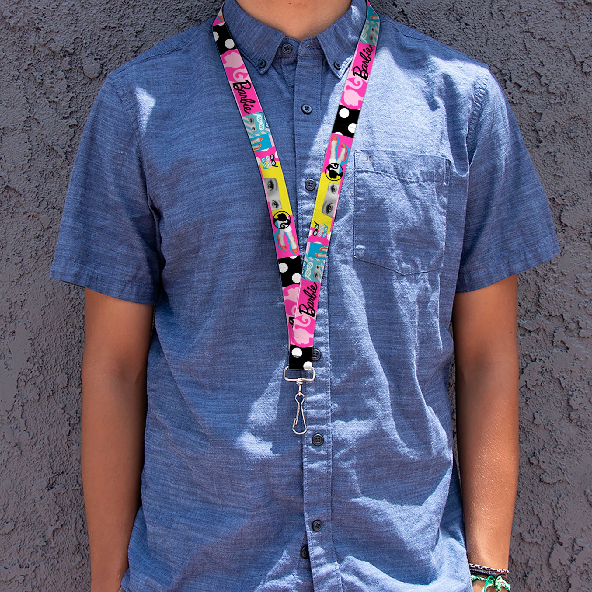 Lanyard - 1.0" - BARBIE Accessory Icons Collage Multi Color Lanyards Barbie