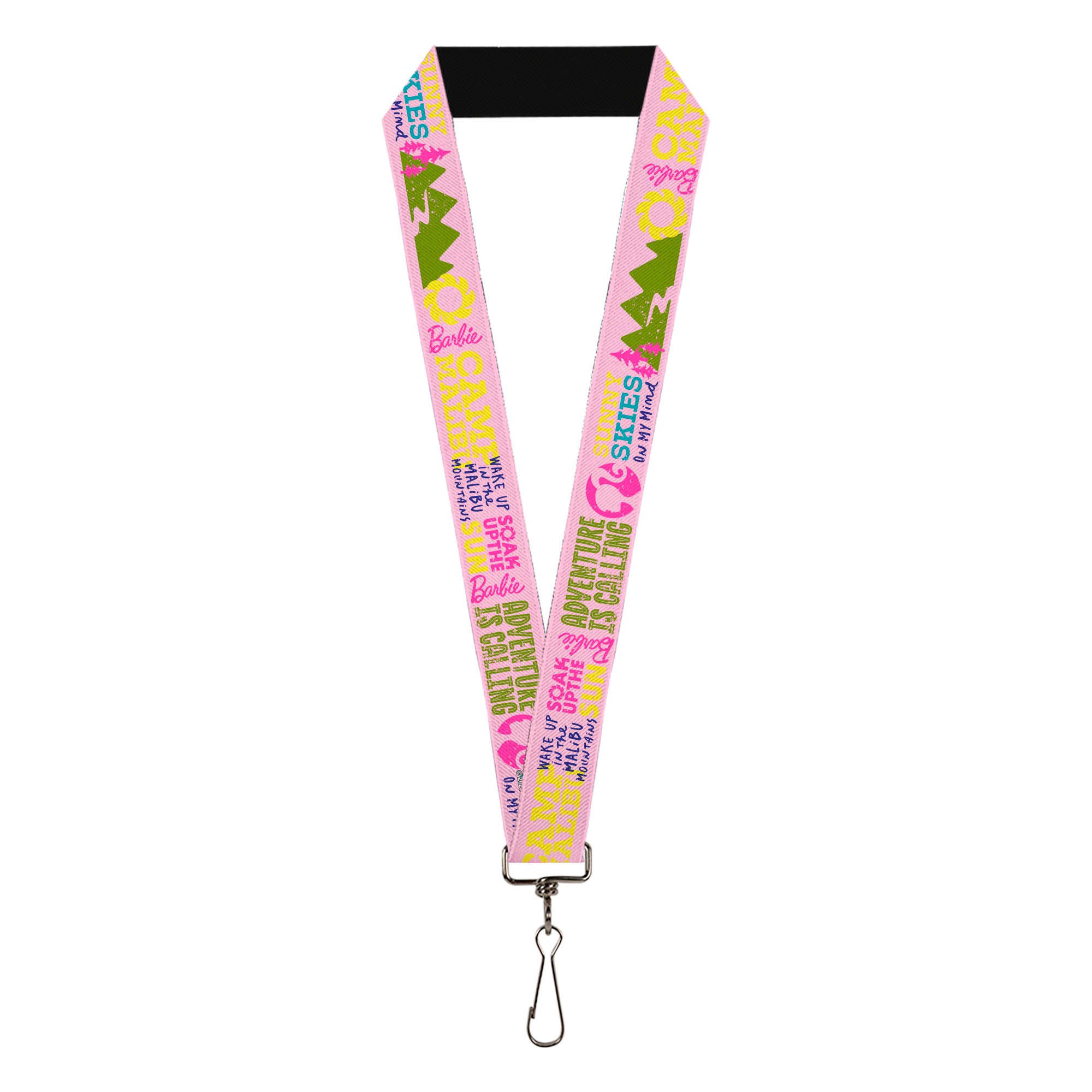 Lanyard - 1.0" - Barbie CAMP MALIBU Quotes and Icons Pink/Multi Color Lanyards Barbie