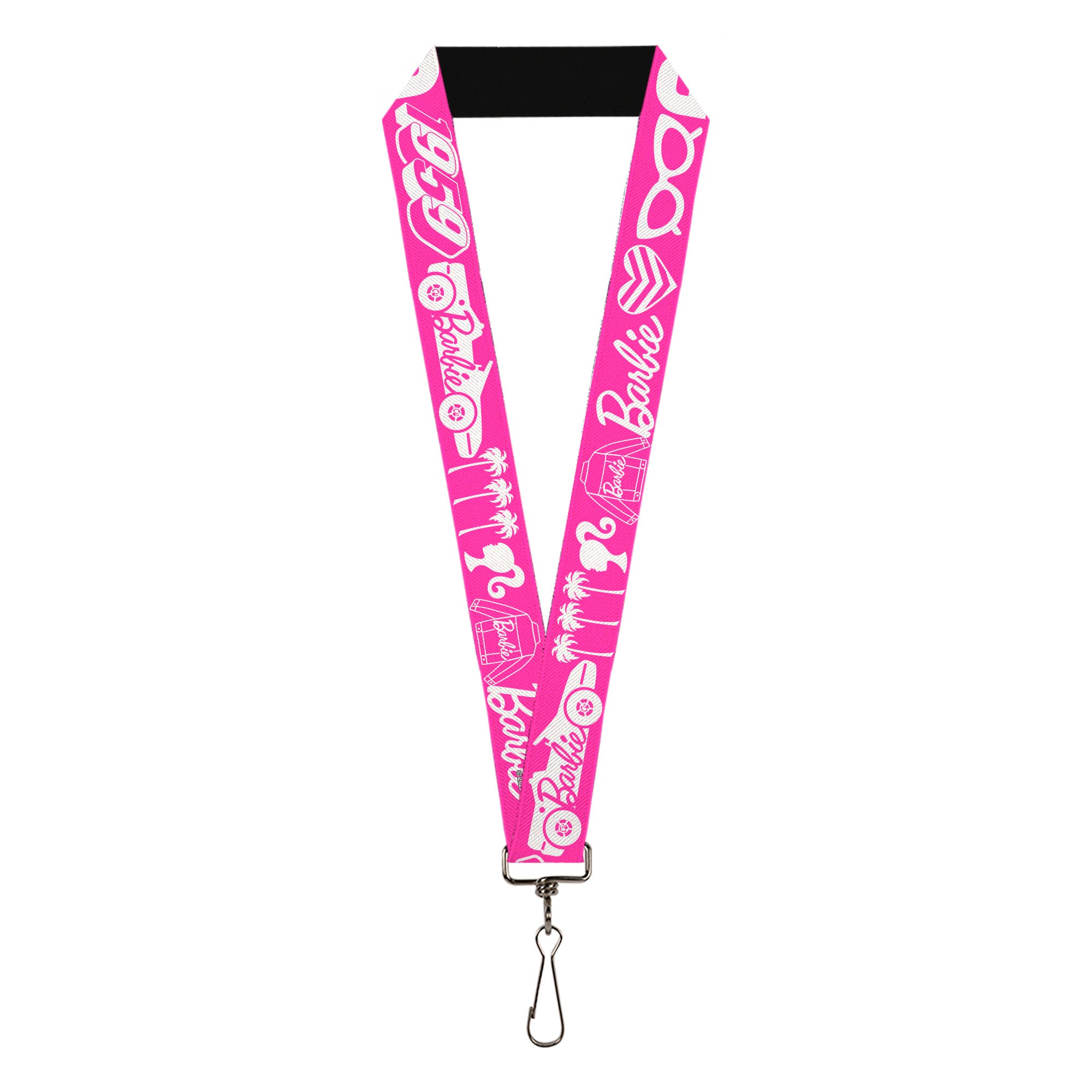 Lanyard - 1.0" - BARBIE Script Signature and Icons Pink/White Lanyards Barbie