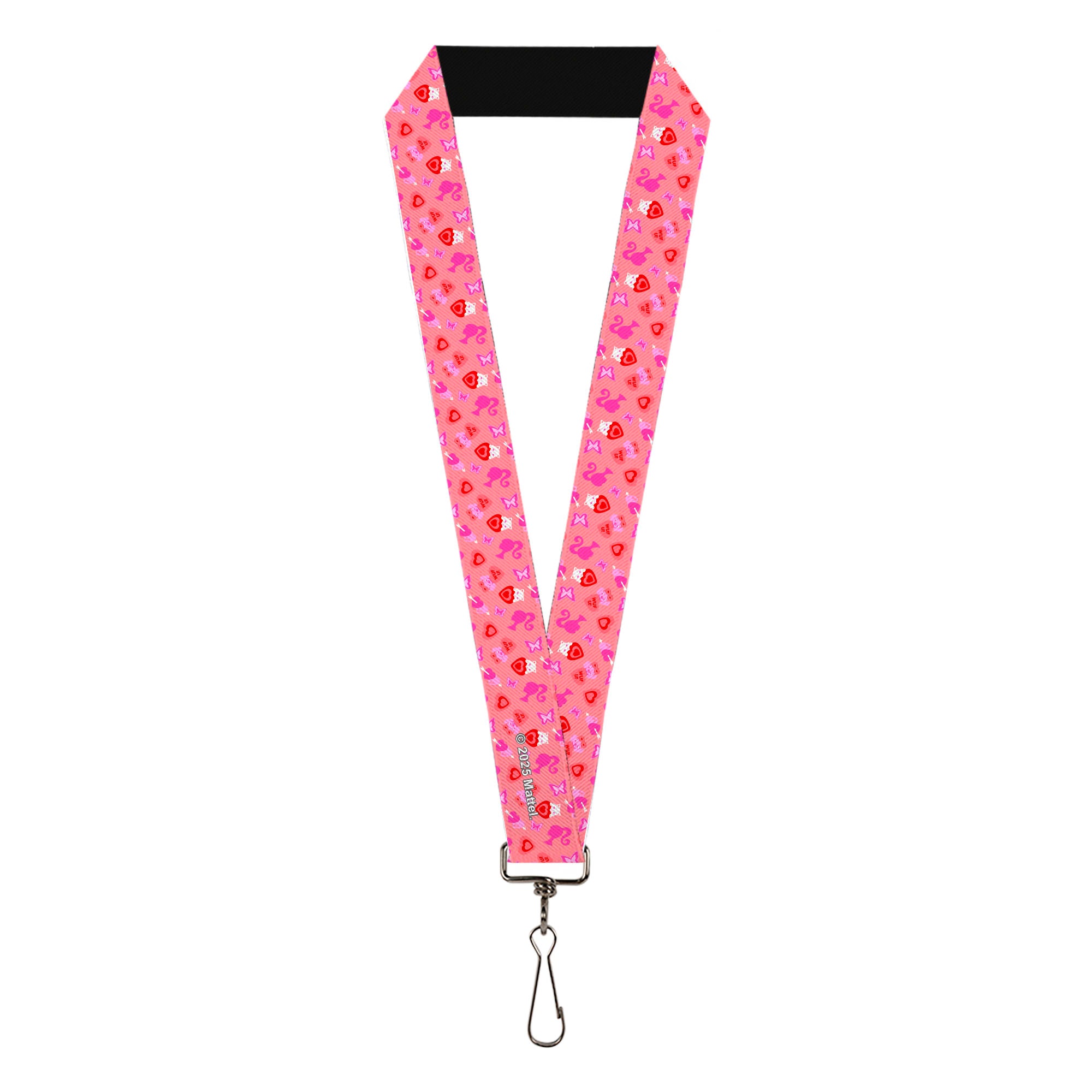 Lanyard - 1.0" - BARBIE LOVE SHINE BRIGHT Chevron Striping Pinks Lanyards Barbie