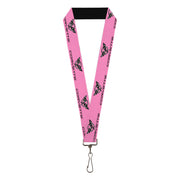 Lanyard - 1.0" - CORVETTE C5 Logo Repeat Pink Black Silvers Lanyards GM General Motors