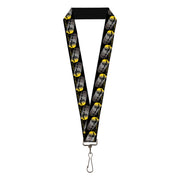 Lanyard - 1.0" - C6 Racing w Skull Repeat Black Yellow Silver Lanyards GM General Motors