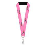 Lanyard - 1.0" - C6 Logo REPEAT Pink Black Lanyards GM General Motors