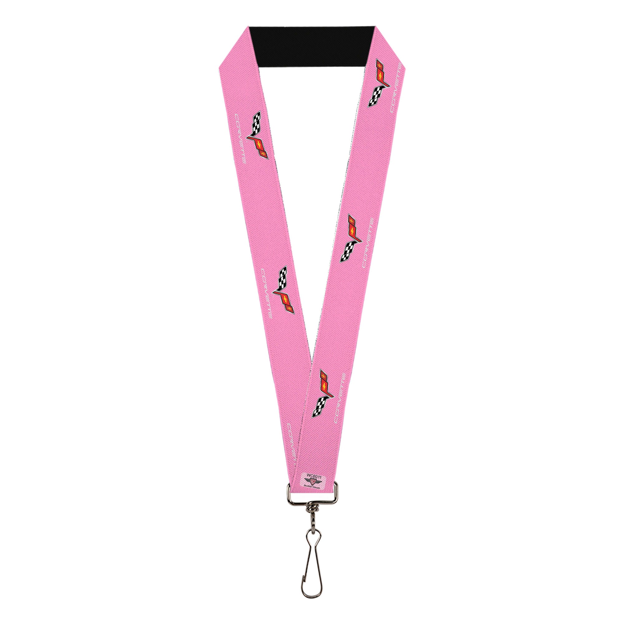 Lanyard - 1.0" - C6 Logo Pink Silver Lanyards GM General Motors