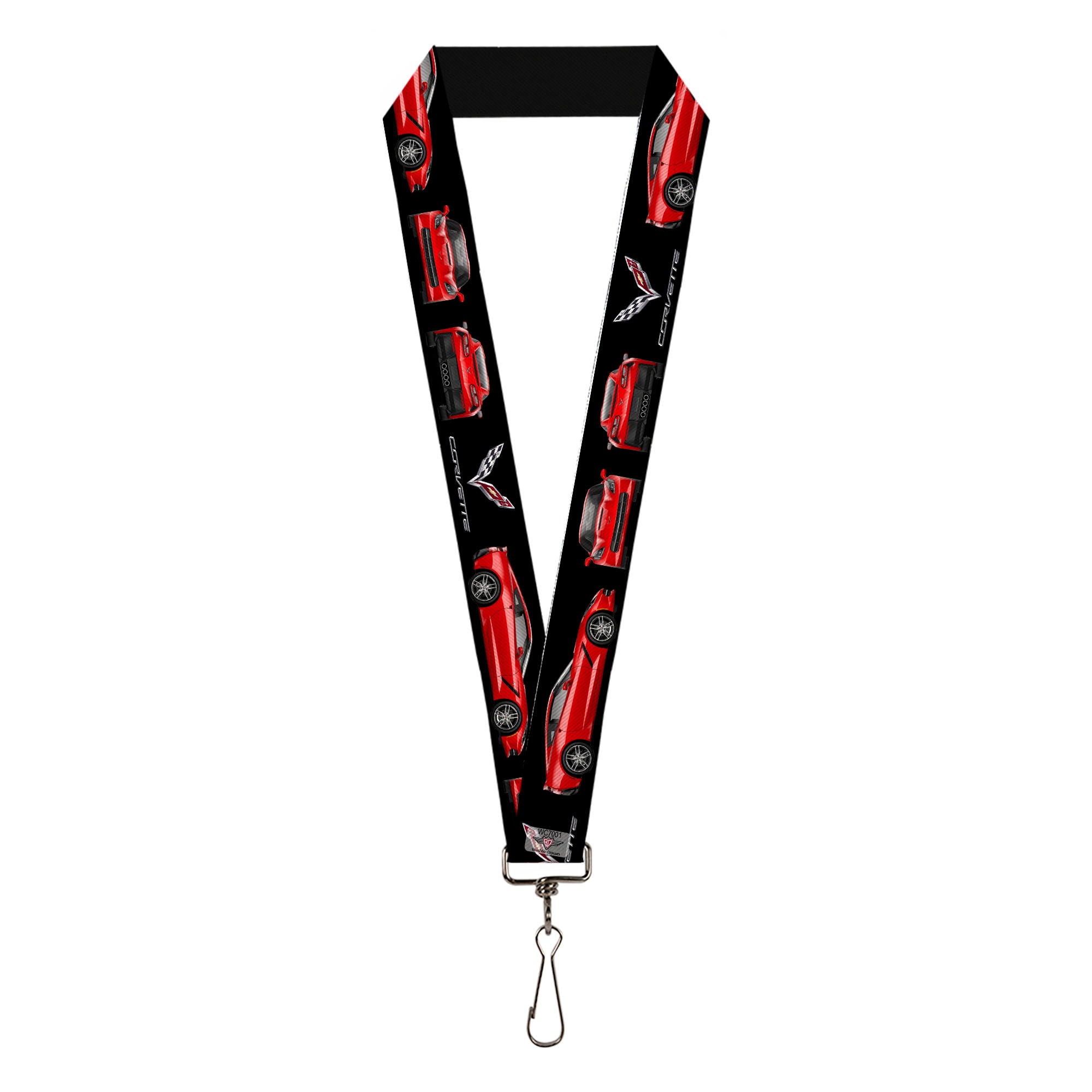 Lanyard - 1.0" - C7 Logo C7 Blueprints Black Red Lanyards GM General Motors