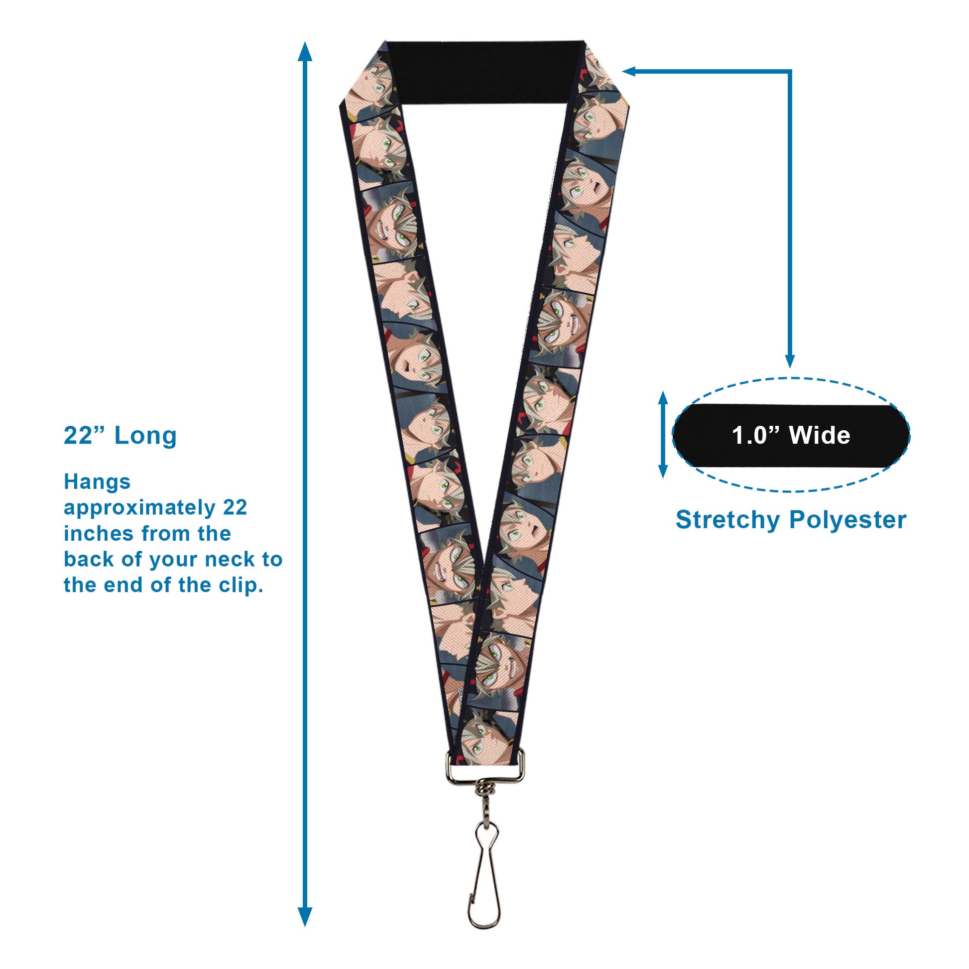 Lanyard - 1.0" - Black Clover Asta Five Expression Blocks Lanyards Black Clover