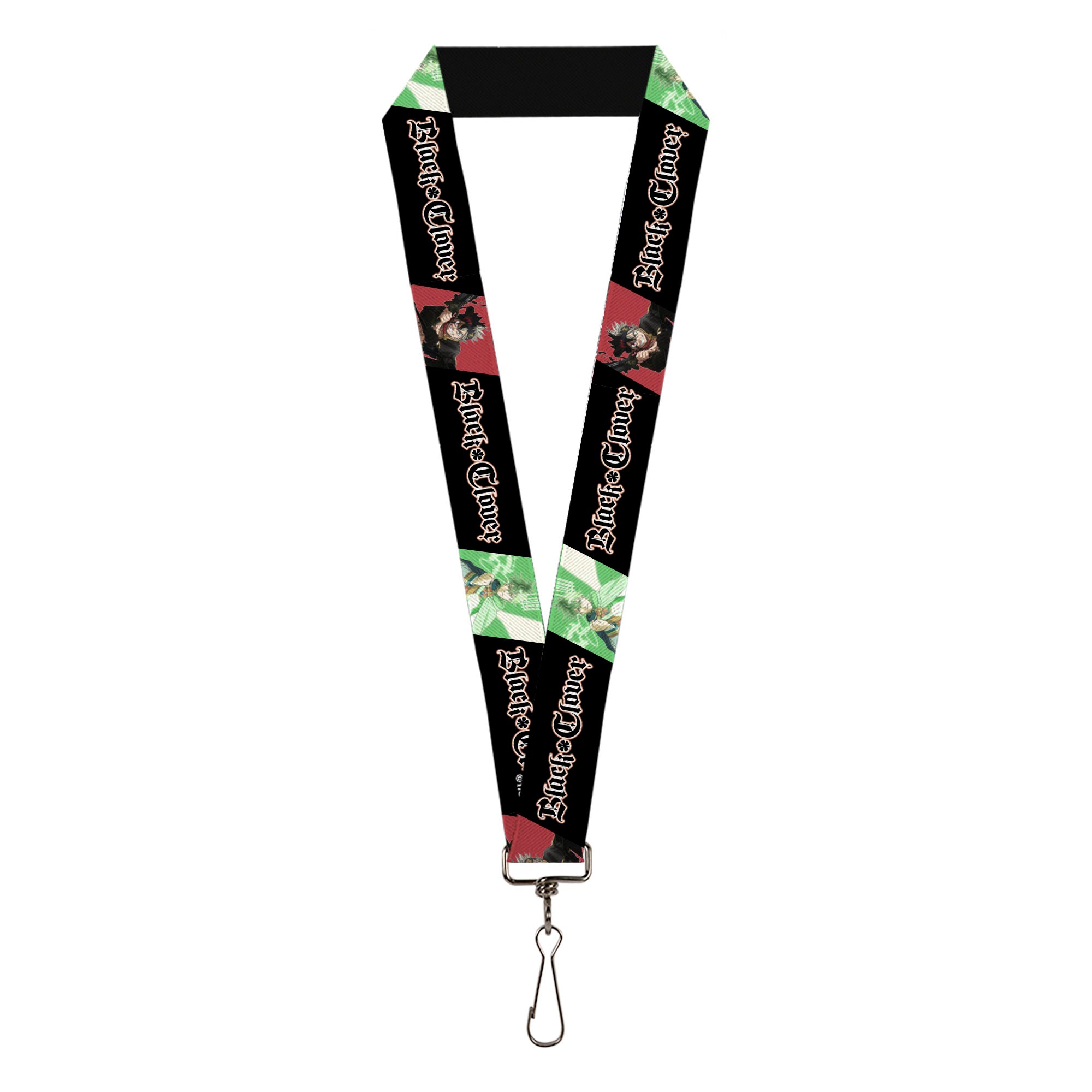 Lanyard - 1.0" - BLACK CLOVER Asta and Yuno Pose Blocks with Title Logo Black Lanyards Black Clover