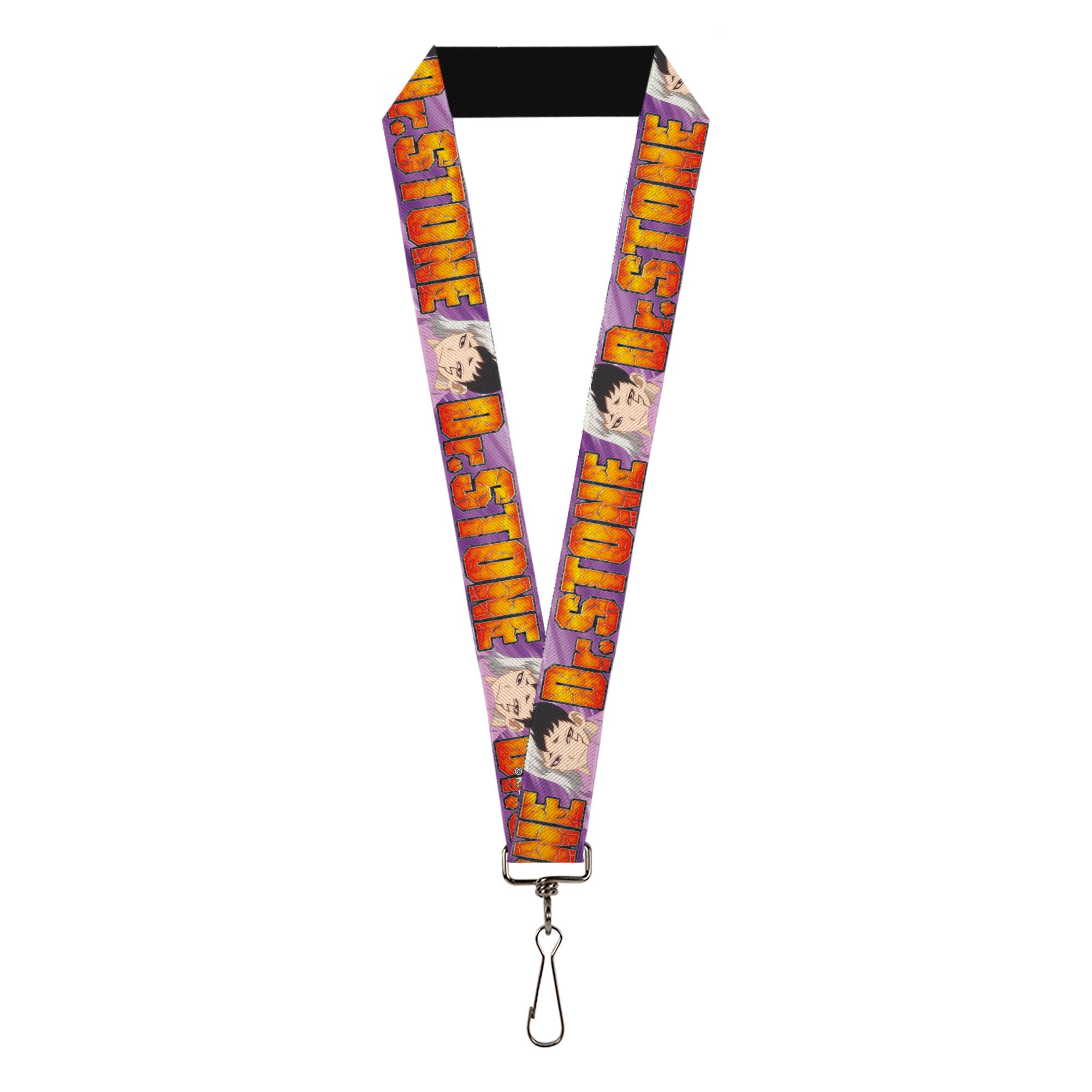 Lanyard - 1.0" - DR. STONE Title Logo and Gen Asagiri Face Purples Lanyards Dr. Stone