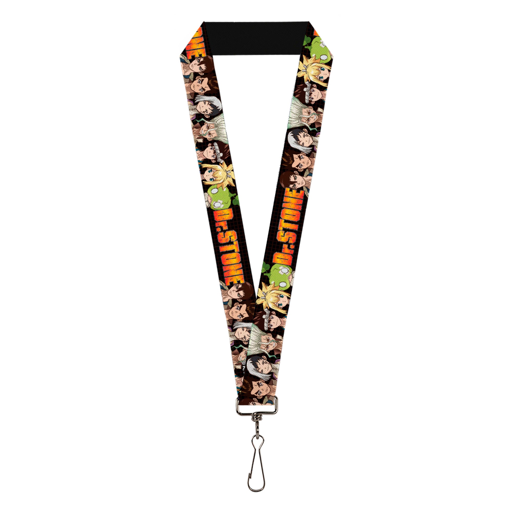 Lanyard - 1.0" - DR. STONE Title Logo and Character Group Black Lanyards Crunchyroll