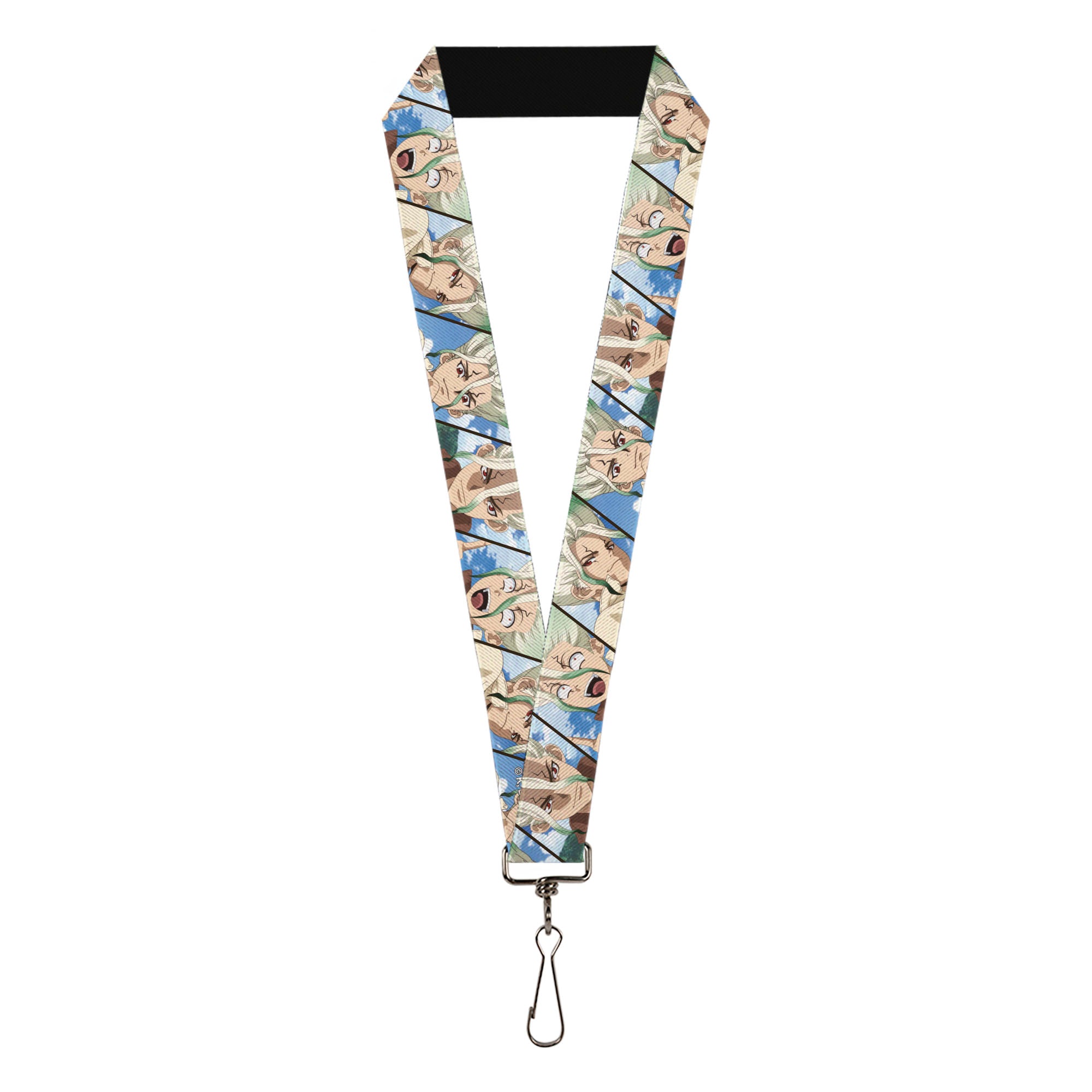 Lanyard - 1.0" - Dr. Stone Senku Ishigami Expression Blocks Blues Lanyards Dr. Stone
