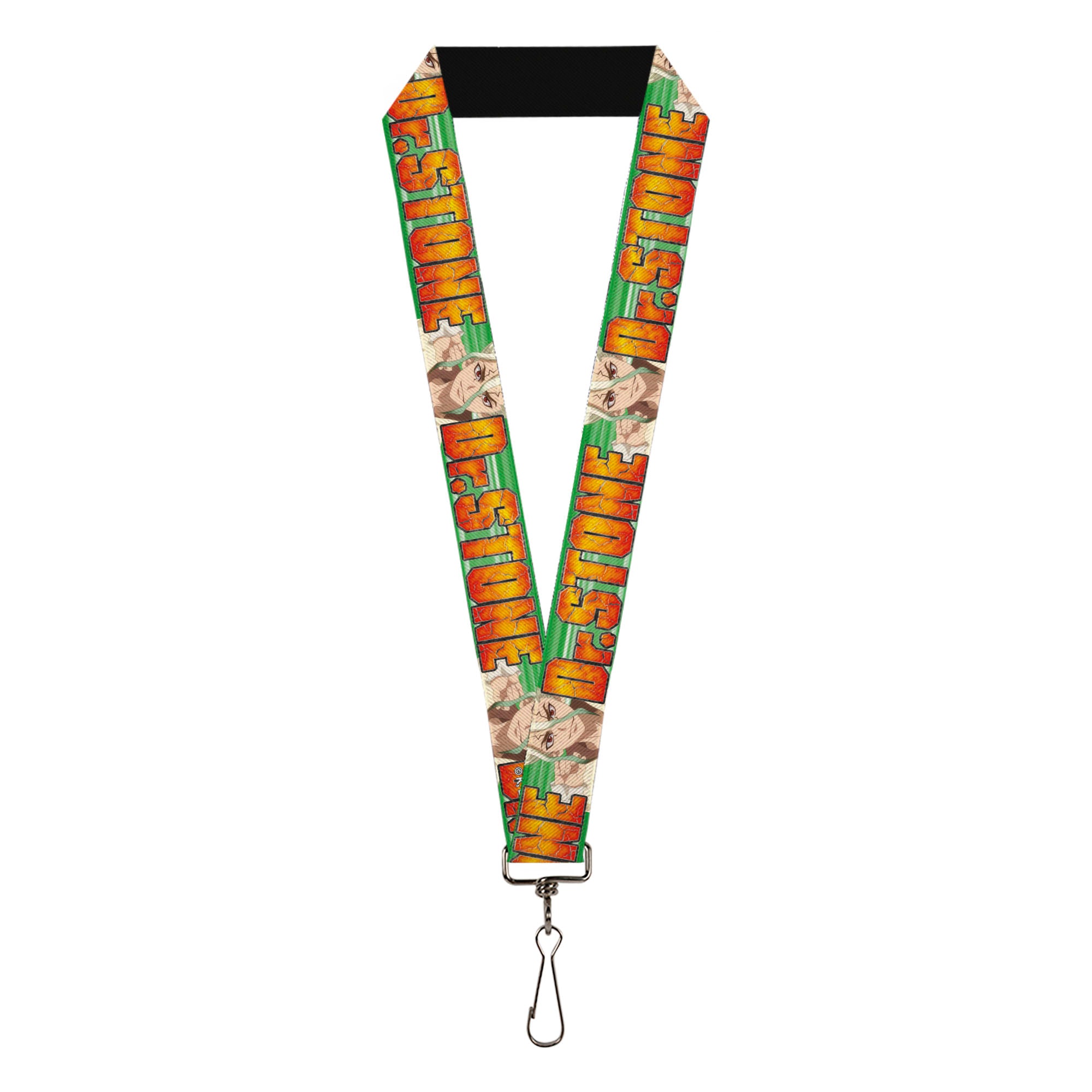 Lanyard - 1.0" - DR. STONE Title Logo and Suika Face Close-Up Greens Lanyards Dr. Stone
