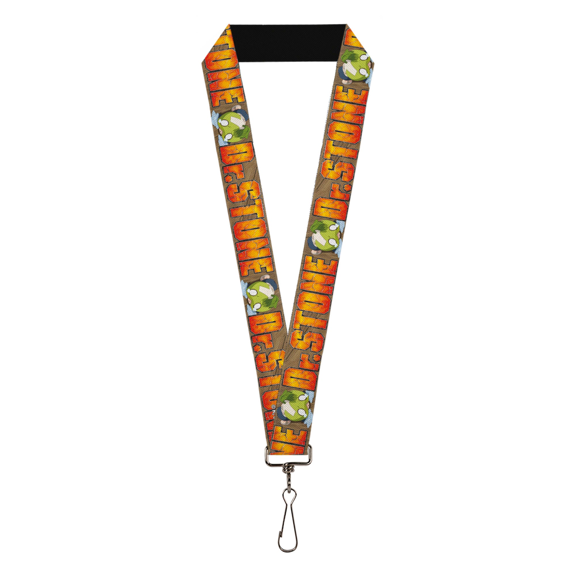 Lanyard - 1.0" - DR. STONE Title Logo and Suika Crying Pose Browns Lanyards Dr. Stone