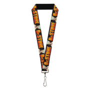 Lanyard - 1.0" - DR. STONE Title Logo and Senku Ishigami Pose Black Lanyards Dr. Stone
