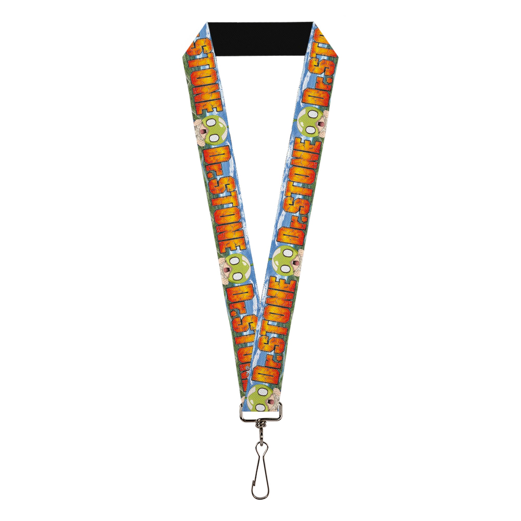 Lanyard - 1.0" - DR. STONE Title Logo and Suika Surprised Pose Blues Lanyards Dr. Stone