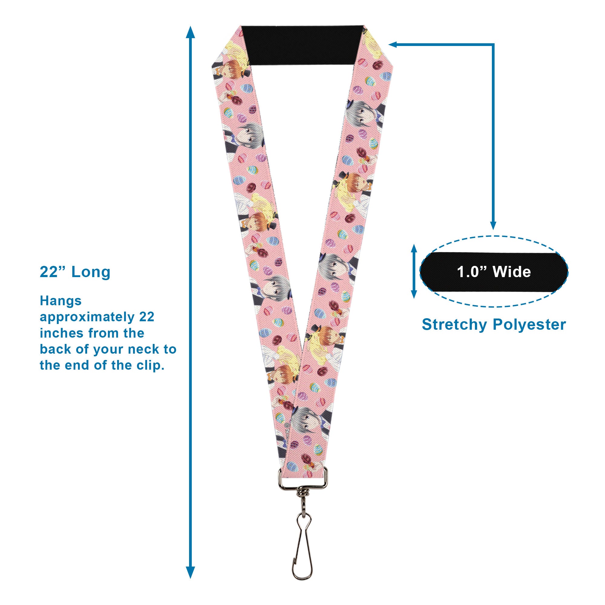 Lanyard - 1.0" - Fruits Basket Kyo and Yuki Easter Themed Animage Poster Pose Pink Lanyards Fruits Basket