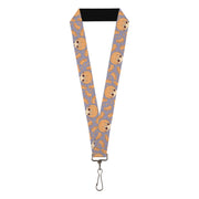 Lanyard - 1.0" - Fruits Basket Chibi Kyo Soma and Cat Scattered Blue/Orange Lanyards Fruits Basket