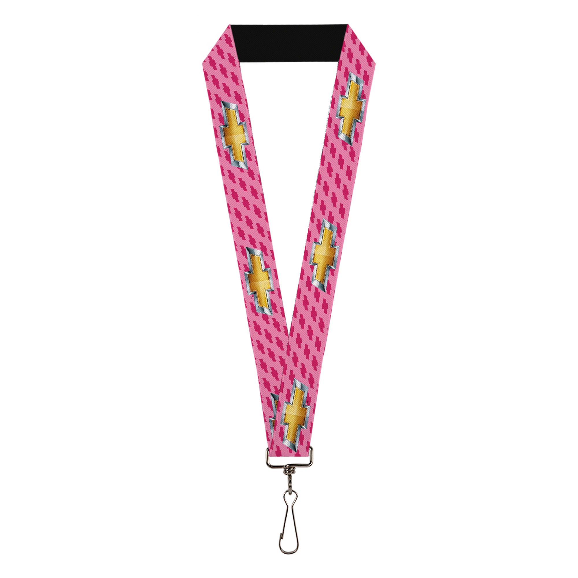 Lanyard - 1.0" - Chevy Gold Bowtie w Logo PINK Lanyards GM General Motors
