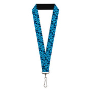 Lanyard - 1.0" - Diagonal Retro Chevy Bowtie Stacked Black Blues Lanyards GM General Motors