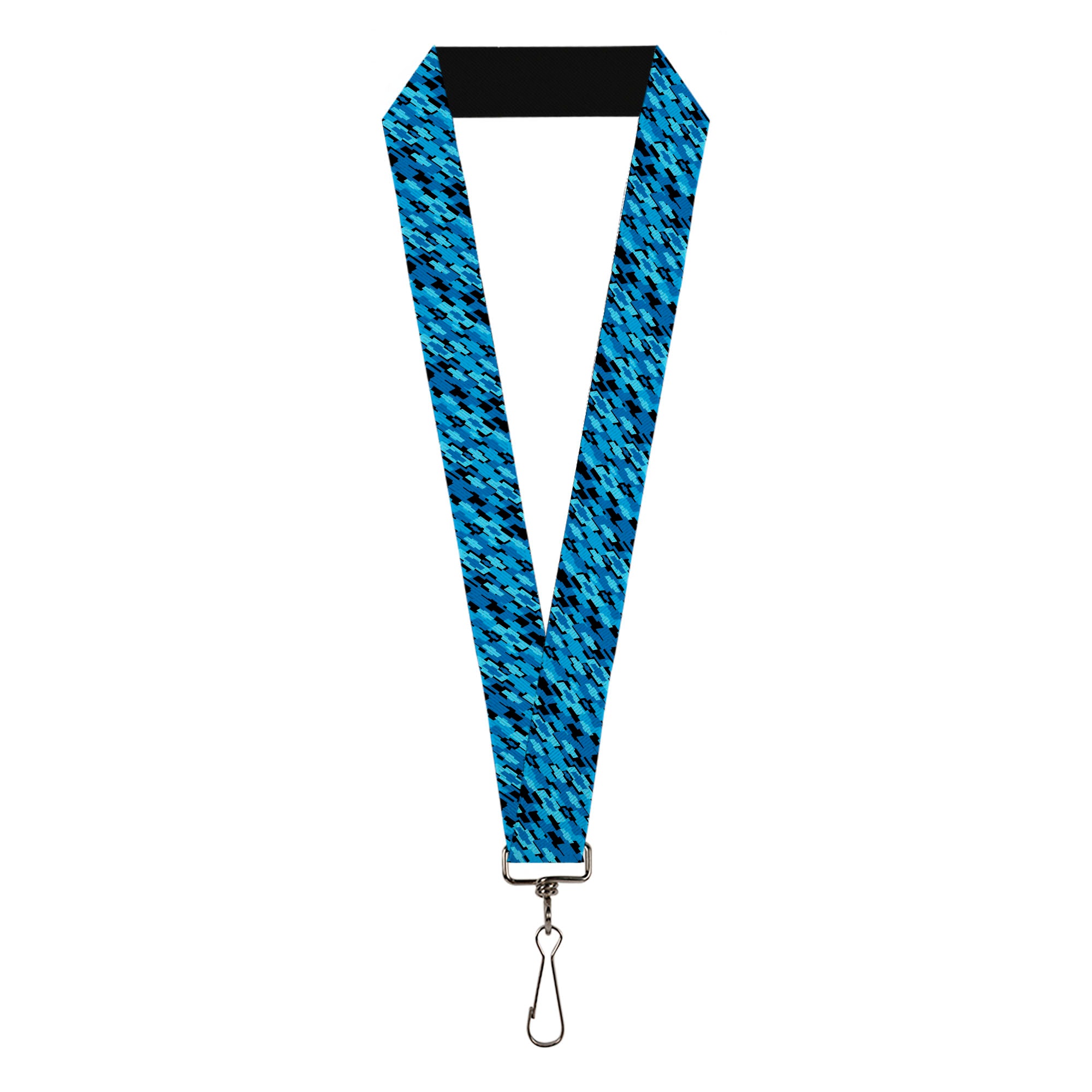 Lanyard - 1.0" - Diagonal Retro Chevy Bowtie Stacked Black Blues Lanyards GM General Motors