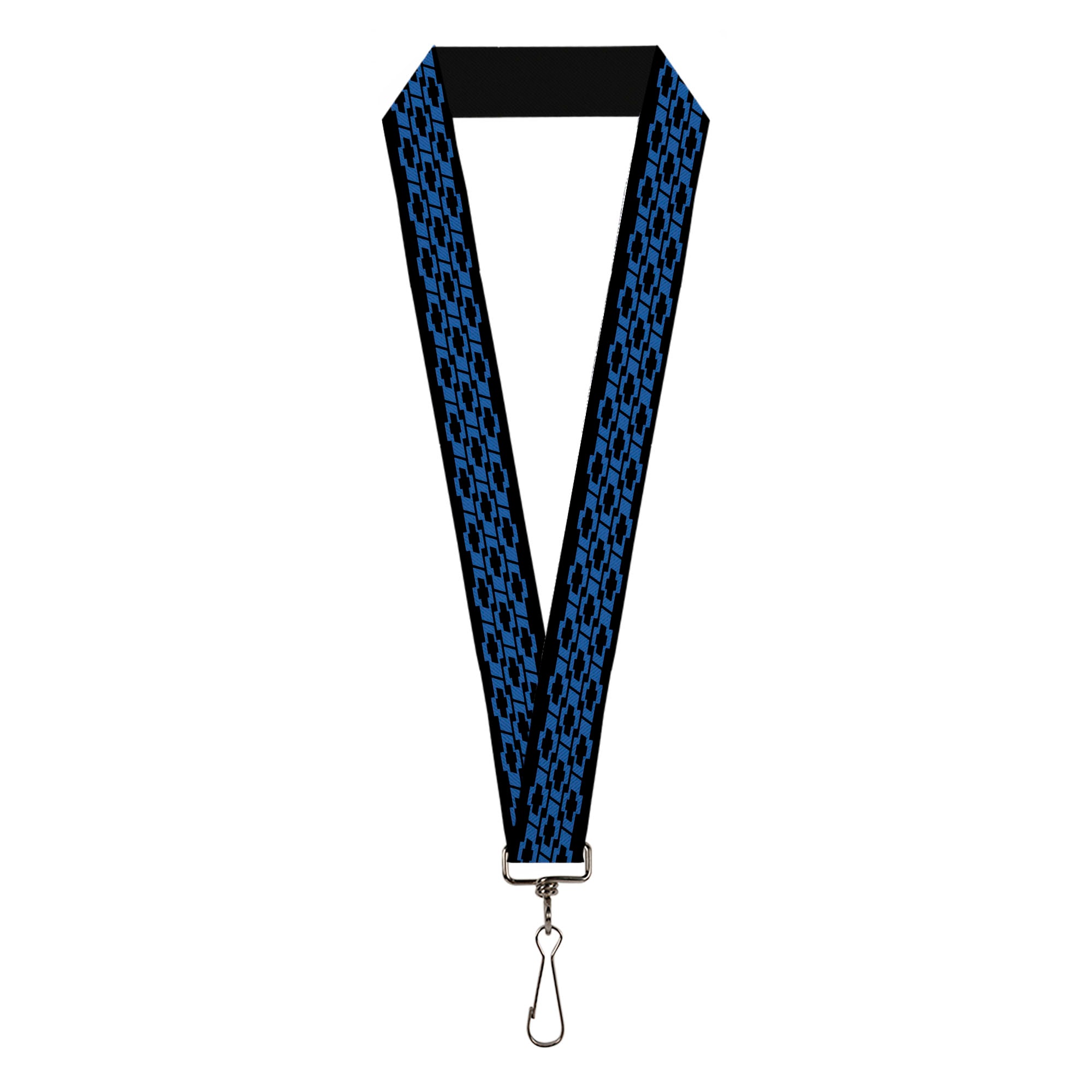Lanyard - 1.0" - Chevy Bowties 3-Row Black Blue Lanyards GM General Motors