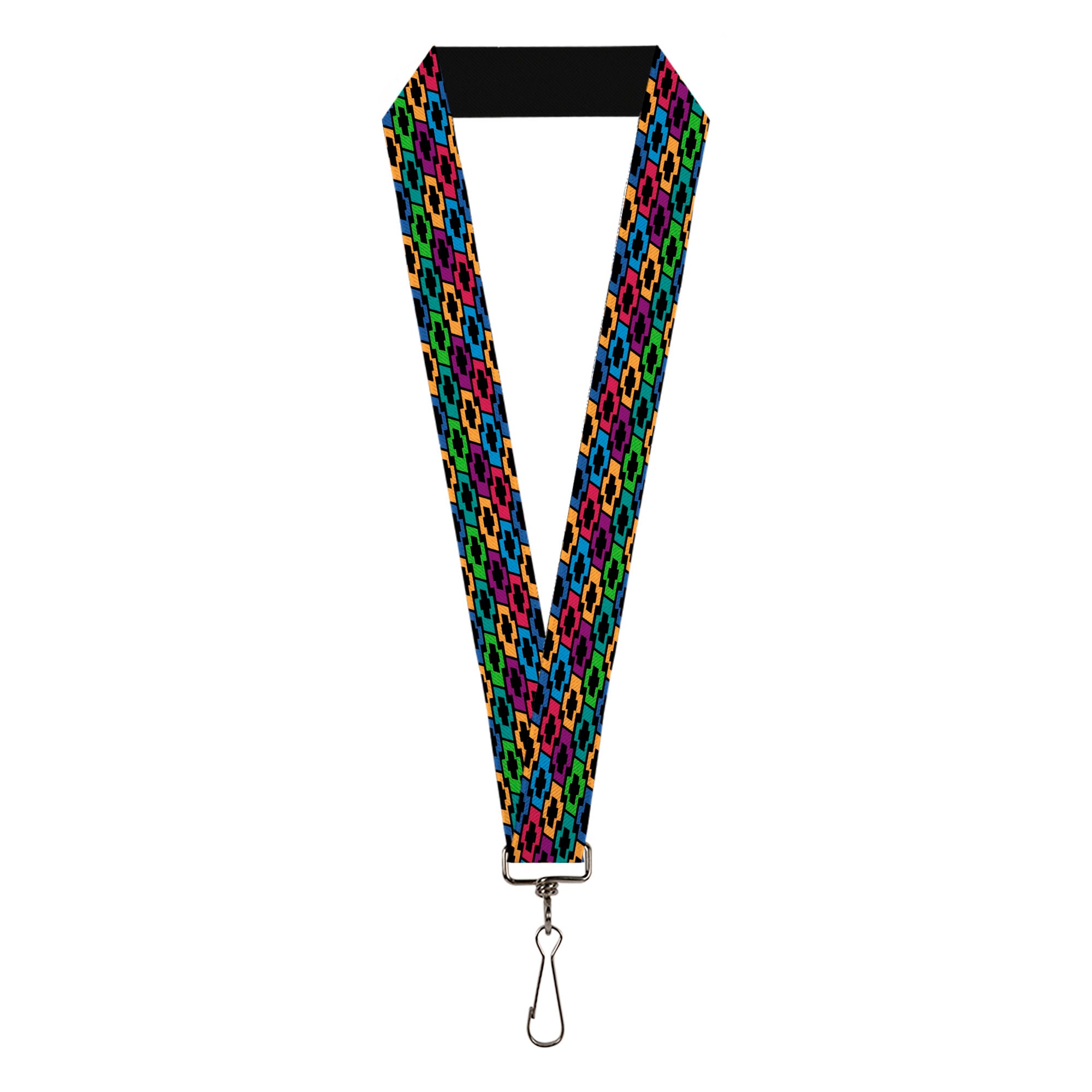 Lanyard - 1.0" - Chevy Bowties 5-Row Black Multi Color Lanyards GM General Motors