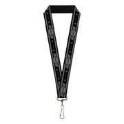 Lanyard - 1.0" - Vintage CHEVROLET 1934 Bowtie Logo Stars Stripe Black Grays Lanyards GM General Motors