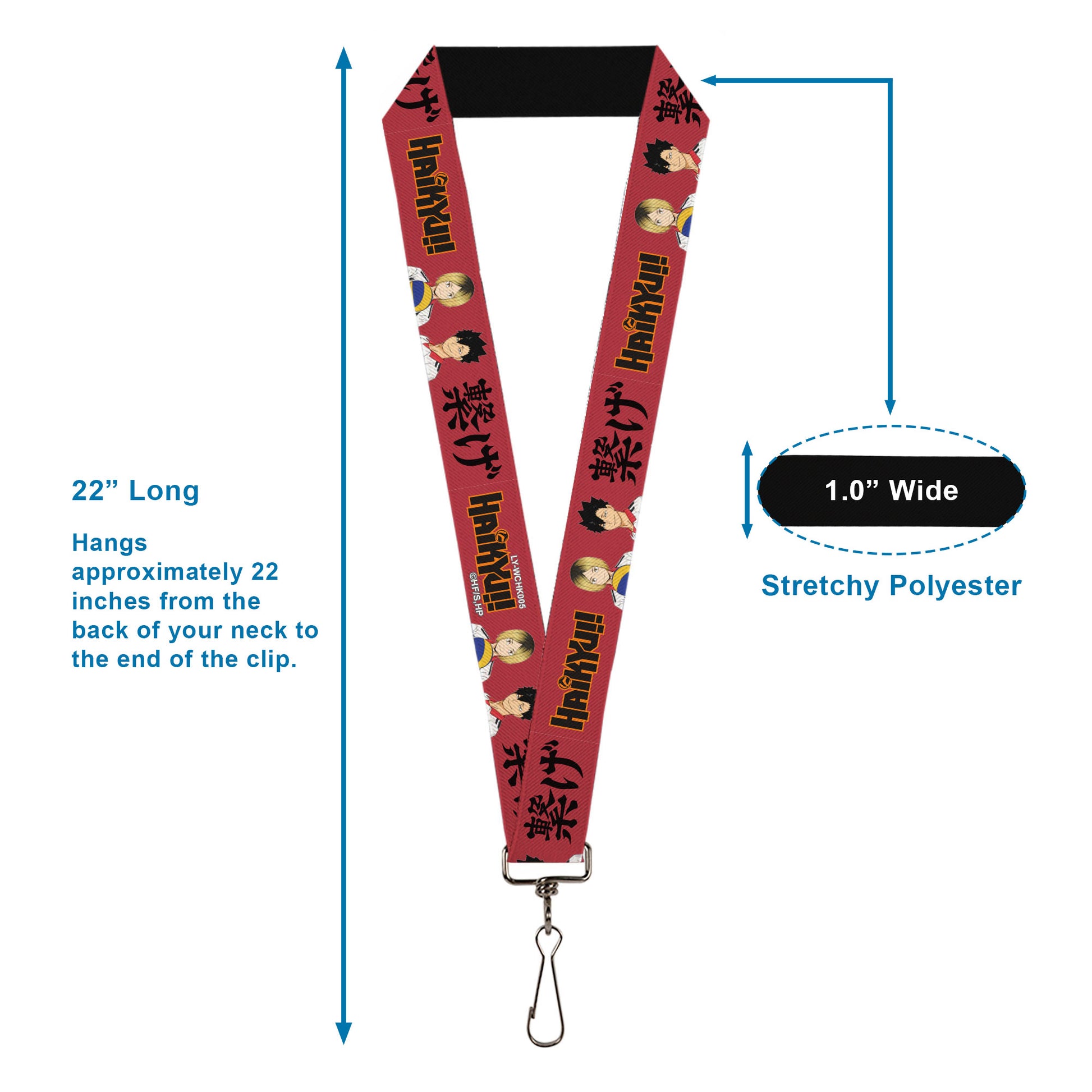 Lanyard - 1.0" - HAIKYU Kozume and Kuroo Pose and Title Logo Red/Black Lanyards Haikyu!!