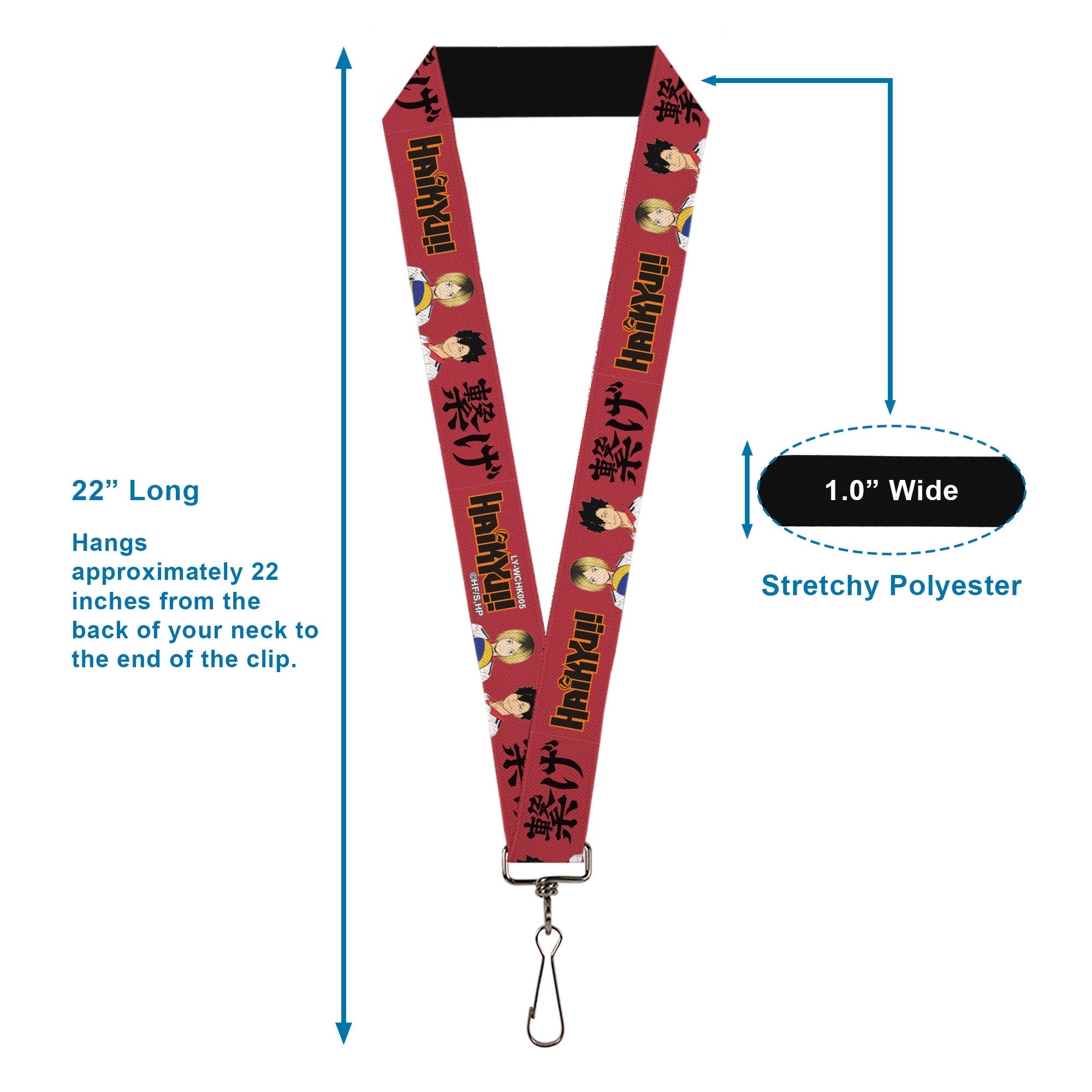 Lanyard - 1.0" - HAIKYU Kozume and Kuroo Pose and Title Logo Red/Black Lanyards Haikyu!!