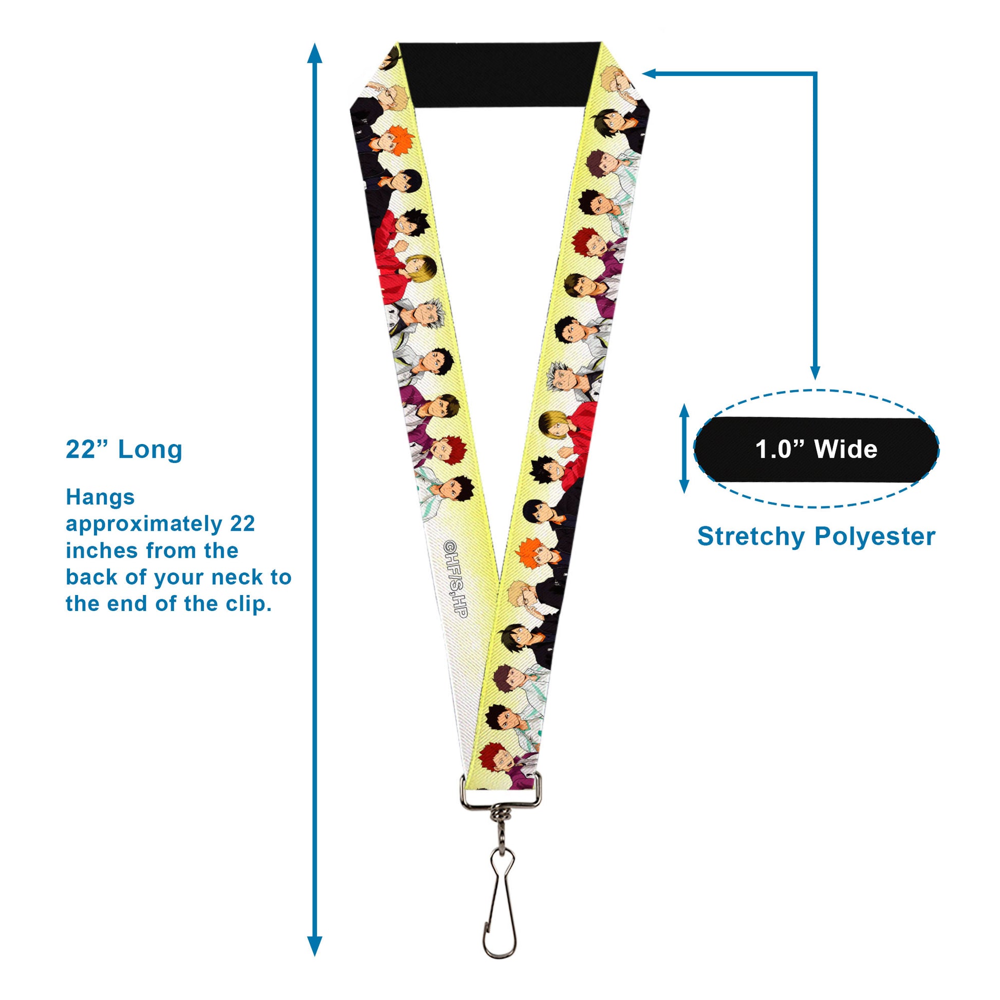 Lanyard - 1.0" - Haikyu Six Volleyball Team Player Pairs Line Up Yellows Lanyards Haikyu!!