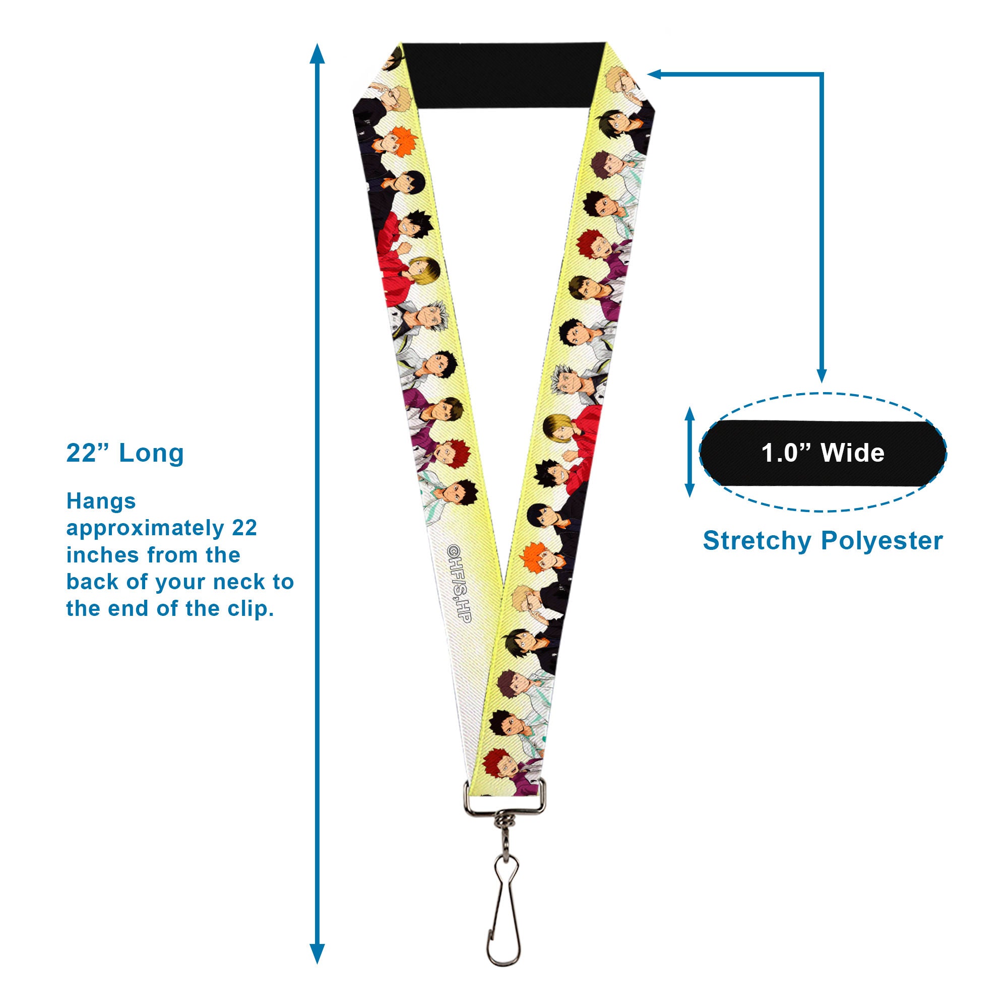 Lanyard - 1.0" - Haikyu Six Volleyball Team Player Pairs Line Up Yellows Lanyards Haikyu!!
