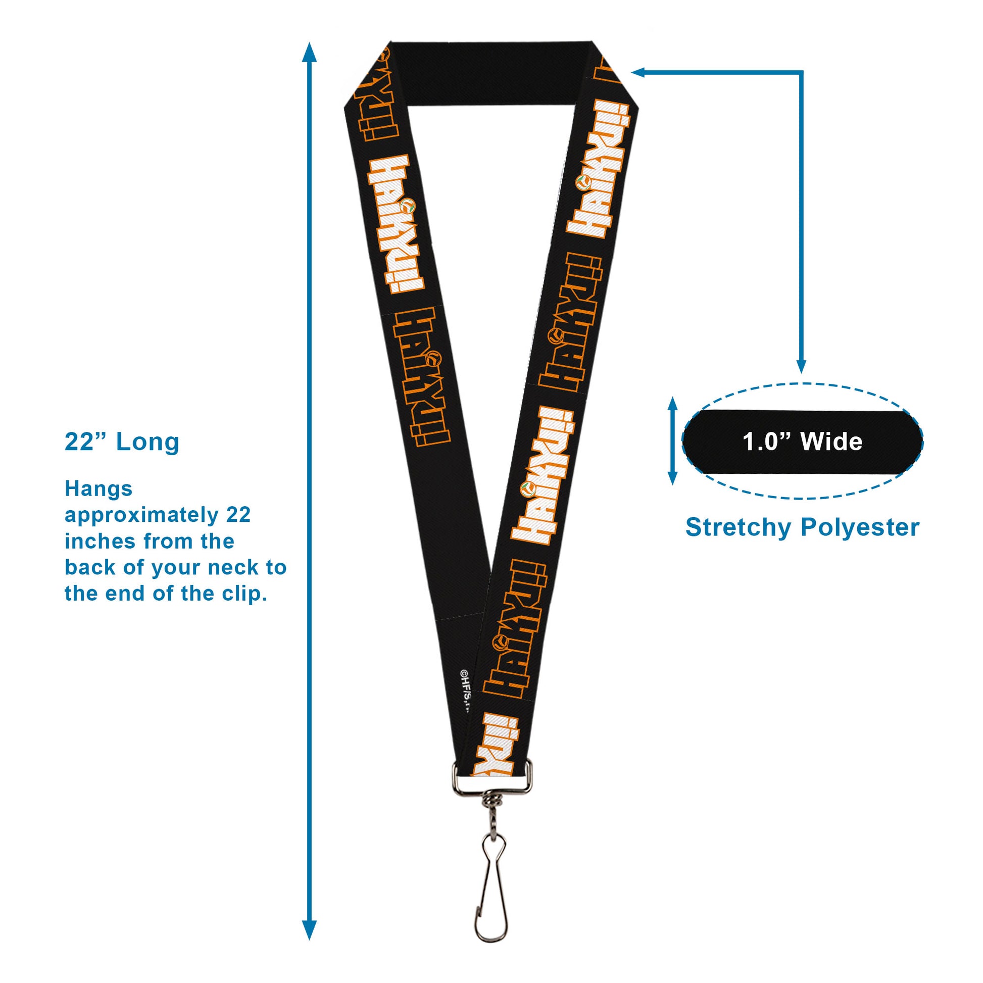 Lanyard - 1.0" - HAIKYU Title Logos Black/Orange/White Lanyards Haikyu!!