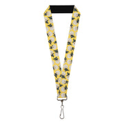 Lanyard - 1.0" - Hell's Paradise Chibi Gabimaru Poses Scattered Yellow Lanyards Hell's Paradise