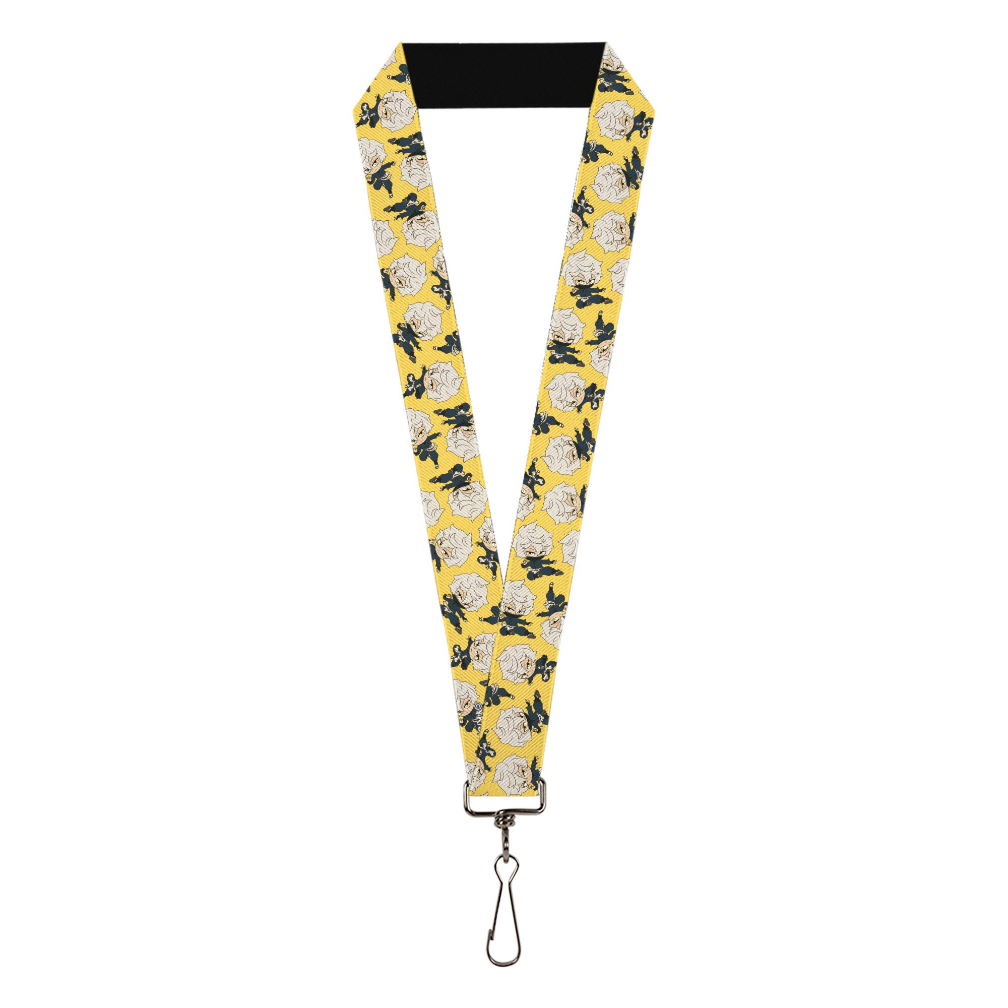 Lanyard - 1.0" - Hell's Paradise Chibi Gabimaru Poses Scattered Yellow Lanyards Hell's Paradise