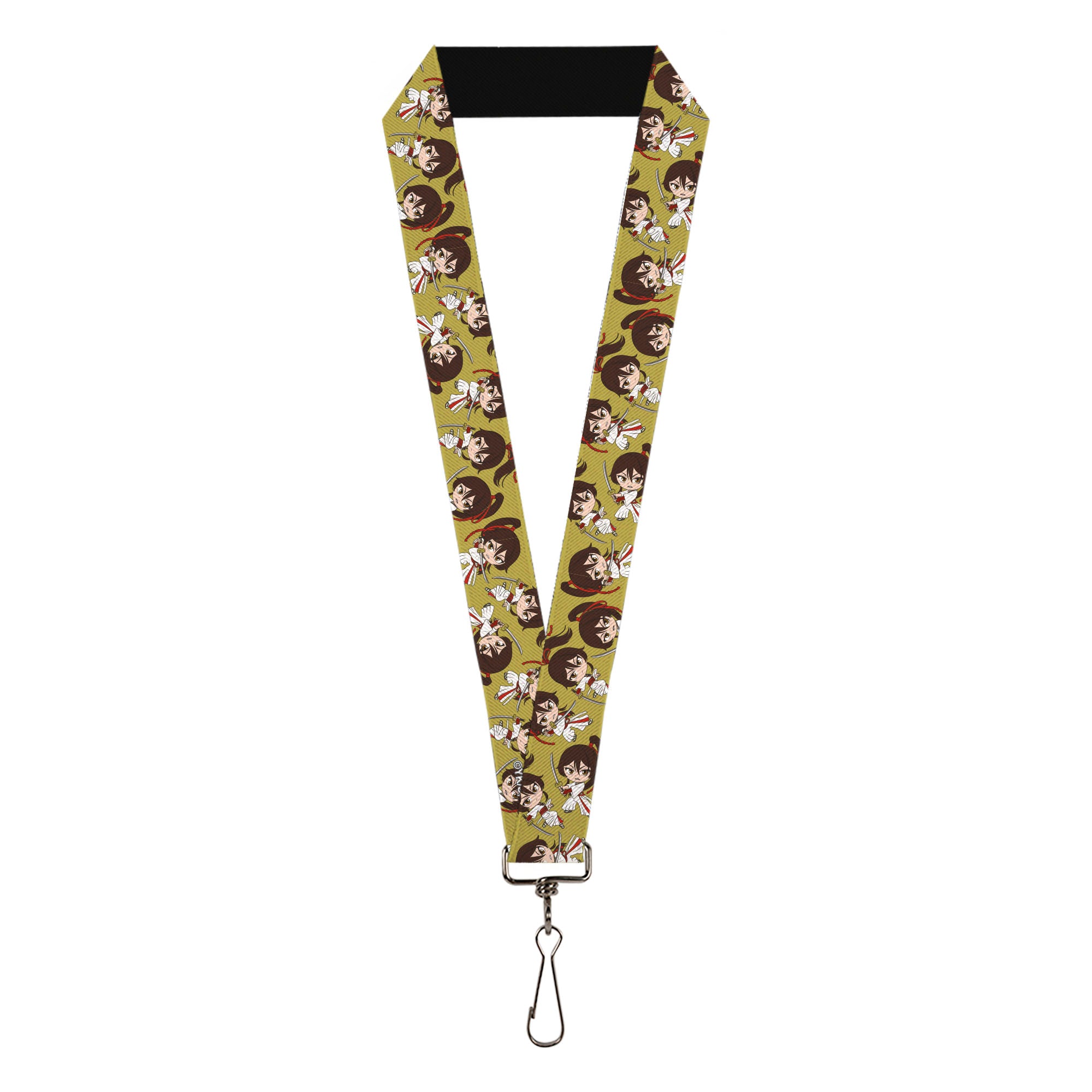 Lanyard - 1.0" - Hell's Paradise Chibi Sagiri Sword Poses Scattered Golden Yellow Lanyards Hell's Paradise