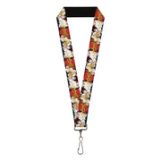 Lanyard - 1.0" - Hell's Paradise Gabimaru and Sagiri Title Pose and Logo Red Lanyards Hell's Paradise