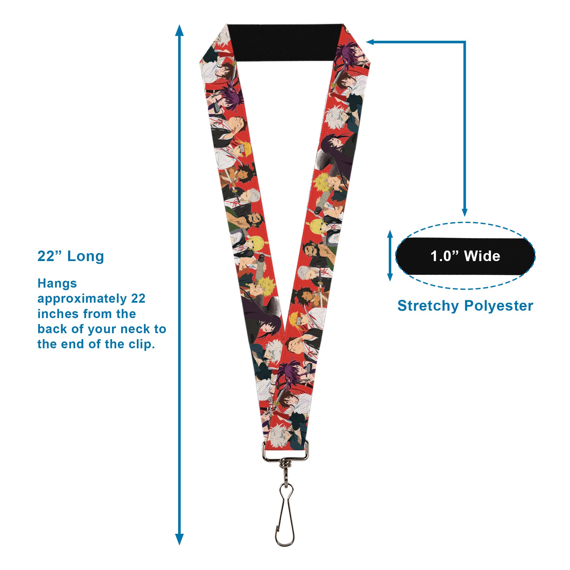 Lanyard - 1.0" - Hell's Paradise Convicts and Yamada Clan Characters Red Lanyards Hell's Paradise