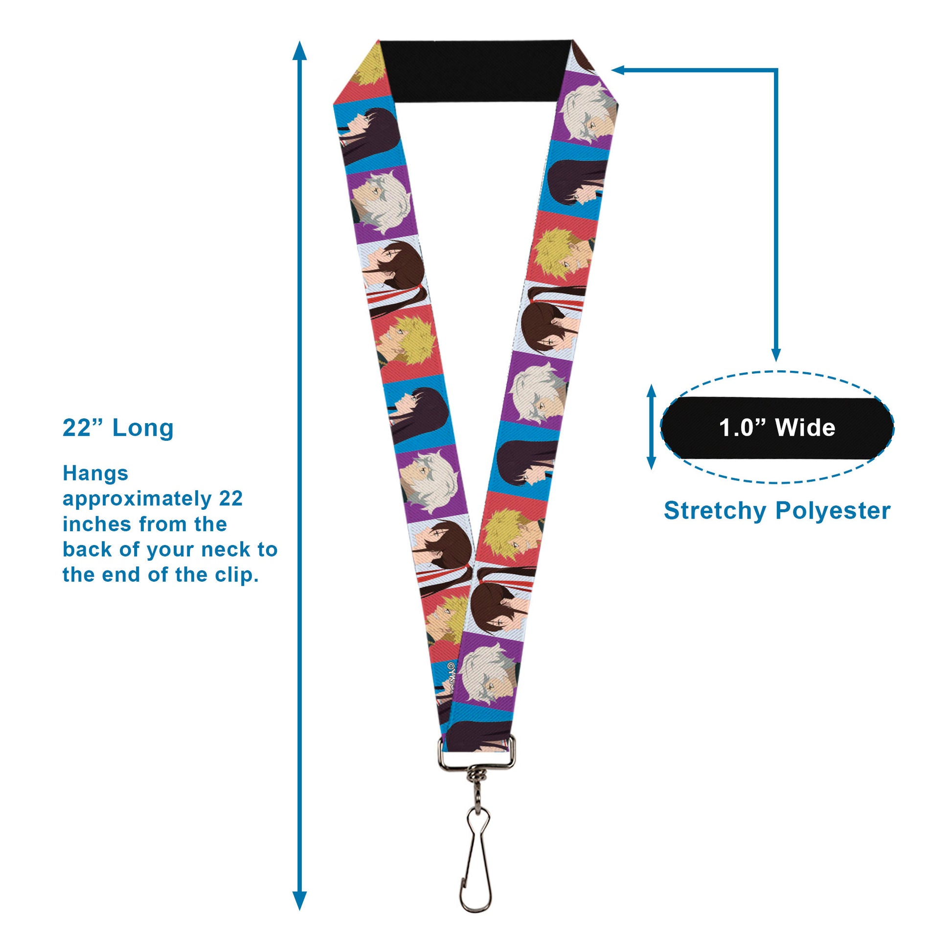 Lanyard - 1.0" - Hell's Paradise Gabimaru Sagiri Chobe and Toma Profile Blocks Multi Color Lanyards Hell's Paradise