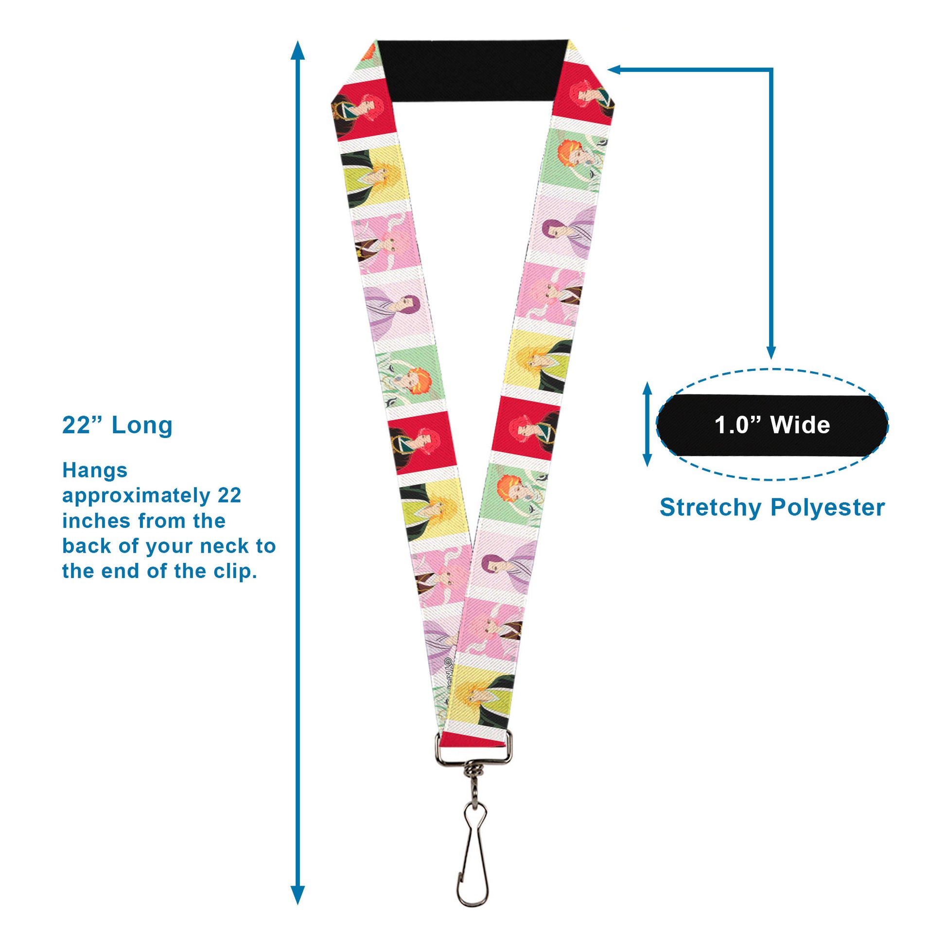 Lanyard - 1.0" - Hell's Paradise Tensen Character Pose Blocks White/Multi Color Lanyards Hell's Paradise