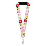 Lanyard - 1.0" - Hell's Paradise Tensen Character Pose Blocks White/Multi Color Lanyards Hell's Paradise