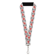Lanyard - 1.0" - DIET COKE Bottle Caps Grays/White/Red Lanyards Coca-Cola