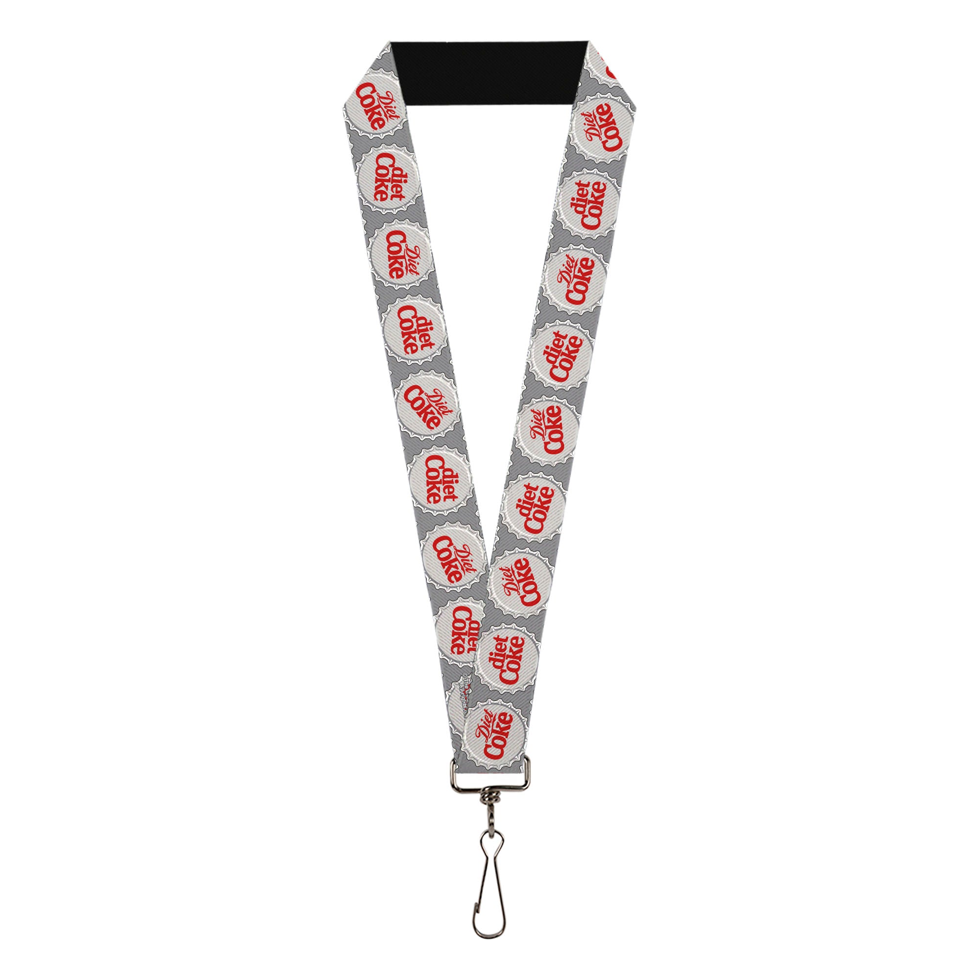 Lanyard - 1.0" - DIET COKE Bottle Caps Grays/White/Red Lanyards Coca-Cola