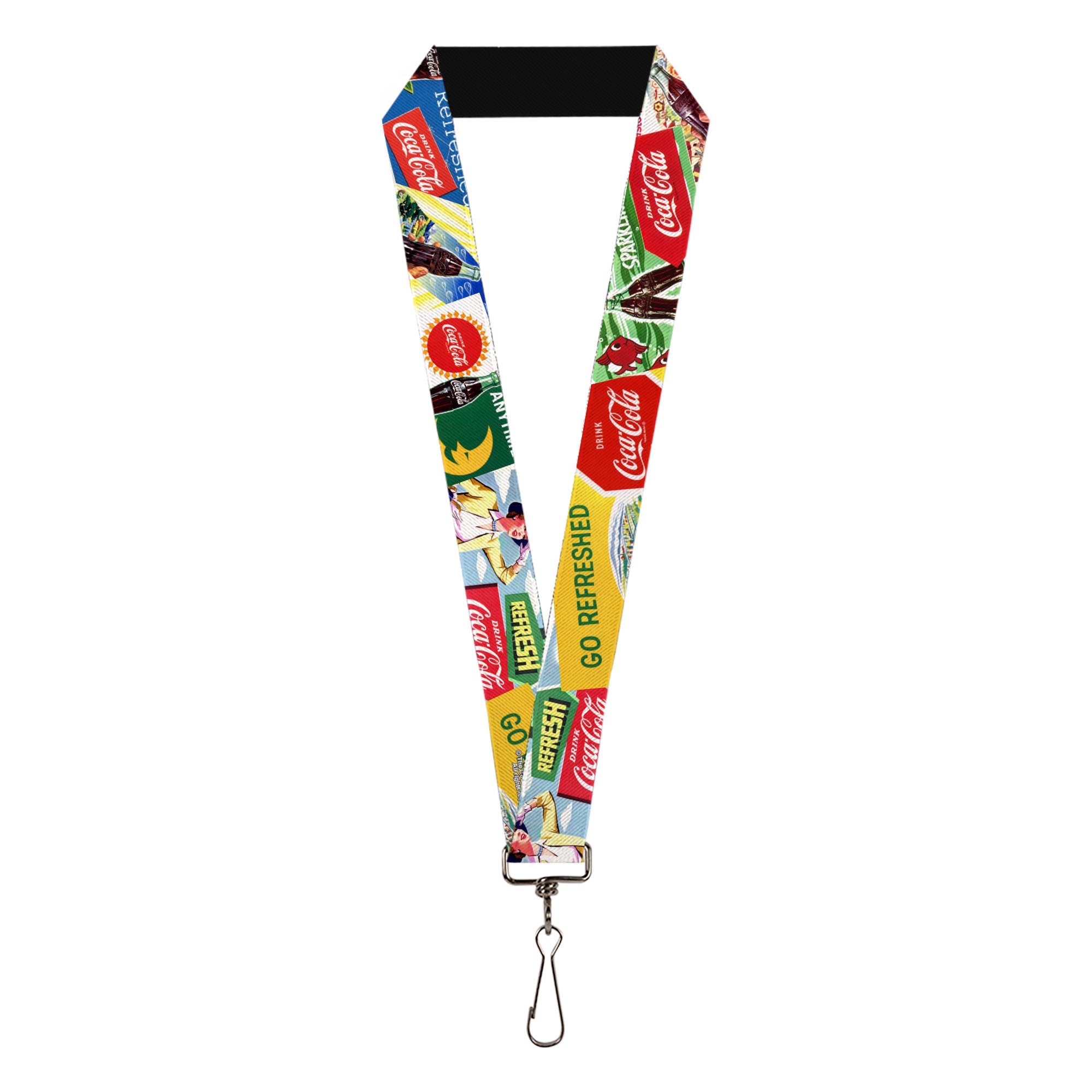 Lanyard - 1.0" - Vintage Coca-Cola GO REFRESHED Ads and Icons Collage Lanyards Ouran High School Host Club